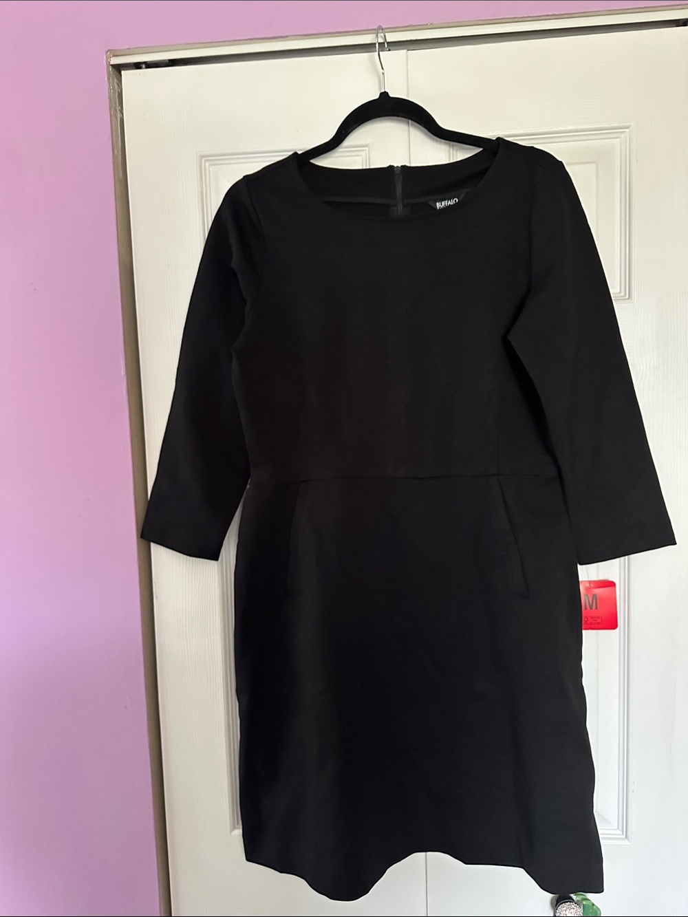 Buffalo David Bitton Black Long-Sleeve Sheath Dress